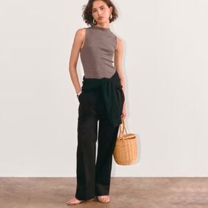 Everlane The Easy Pants Womens 0Pull On Black Casual Straight Leg